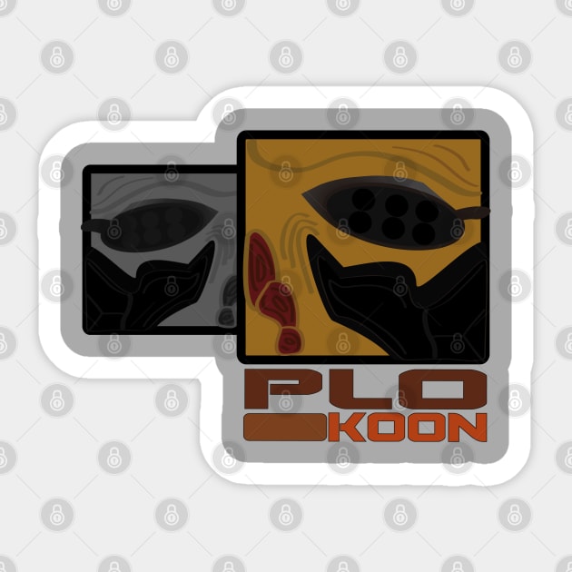 Plo Koon 2 faces Sticker by RebelJediDude